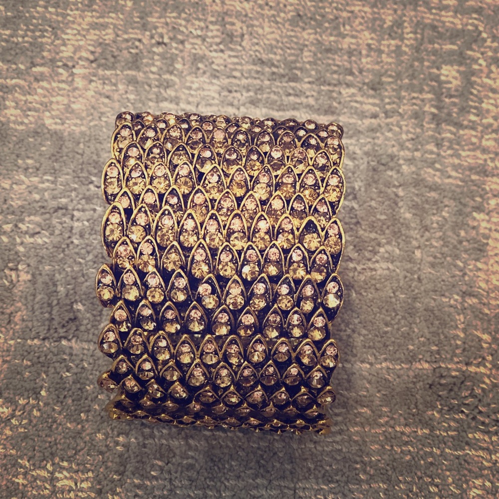 Costume jewelry gold and rhinestone bracelet